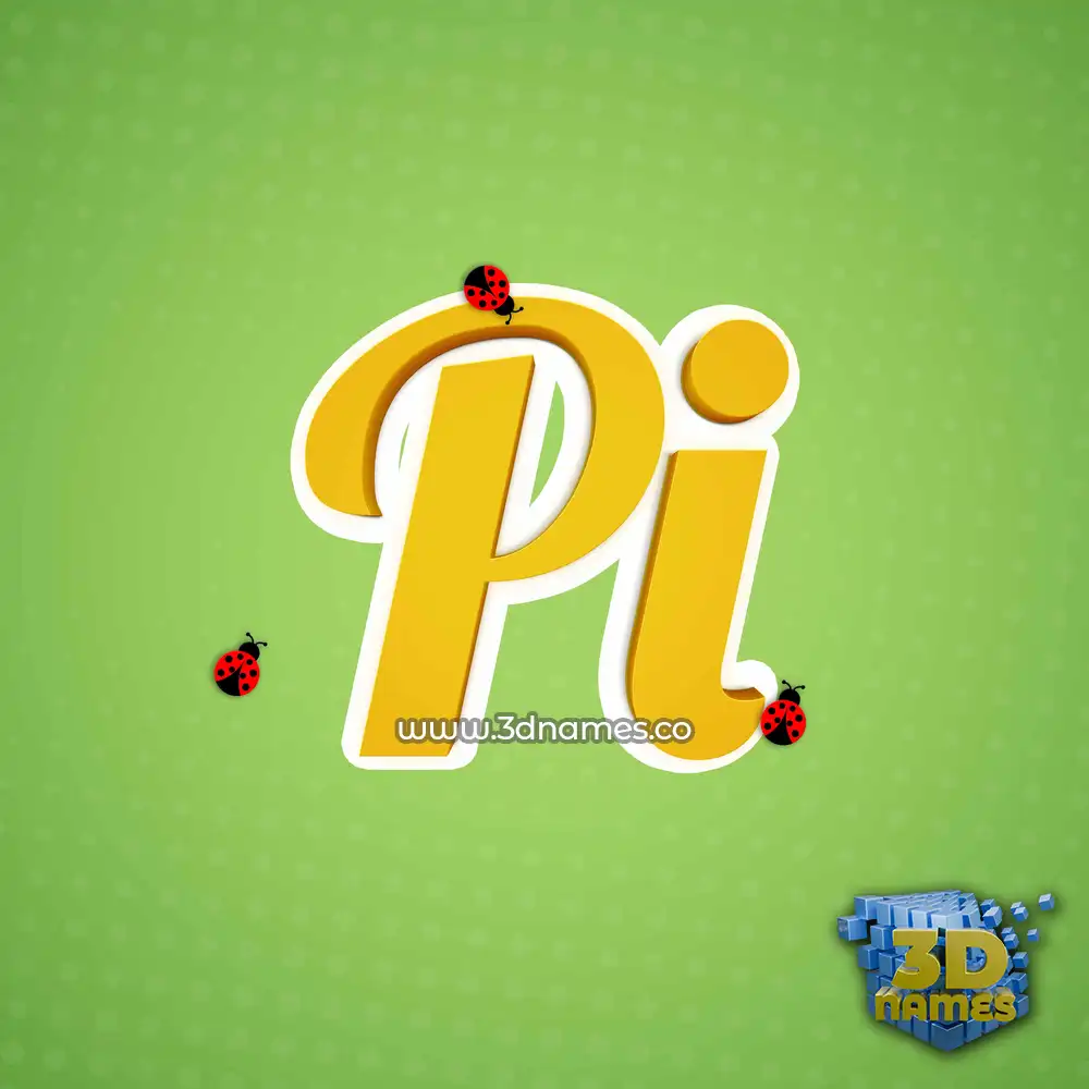 pi in Ladybugs style - 3D name wallpaper