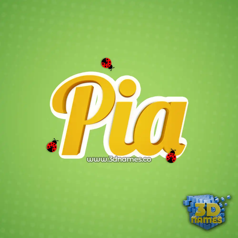 pia in Ladybugs style - 3D name wallpaper