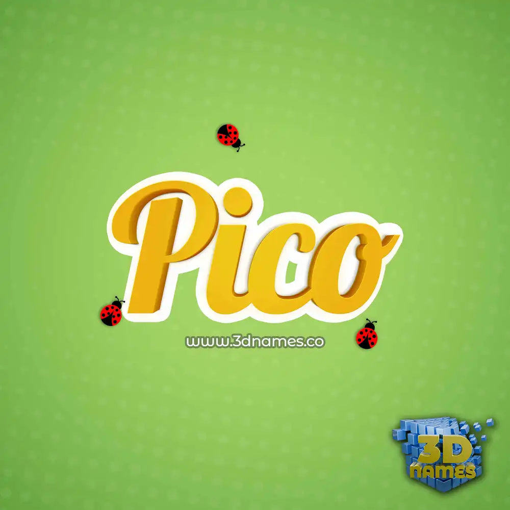 pico in Ladybugs style - 3D name wallpaper