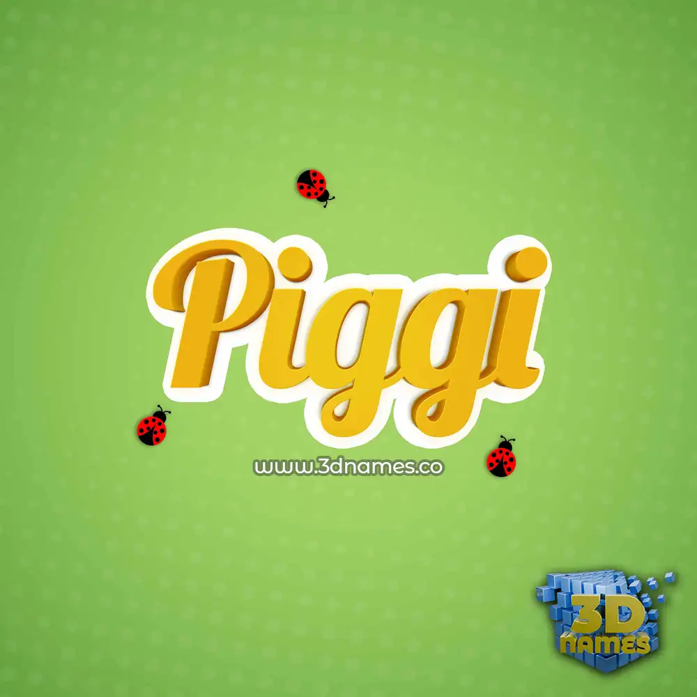 piggi in Ladybugs style - 3D name wallpaper