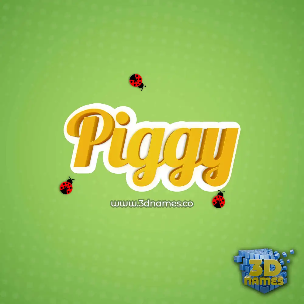 piggy in Ladybugs style - 3D name wallpaper