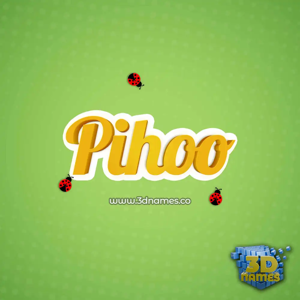 pihoo in Ladybugs style - 3D name wallpaper