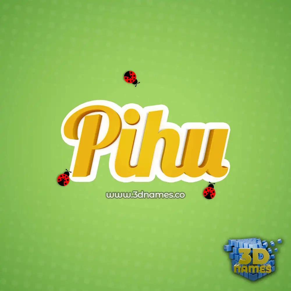 pihu in Ladybugs style - 3D name wallpaper