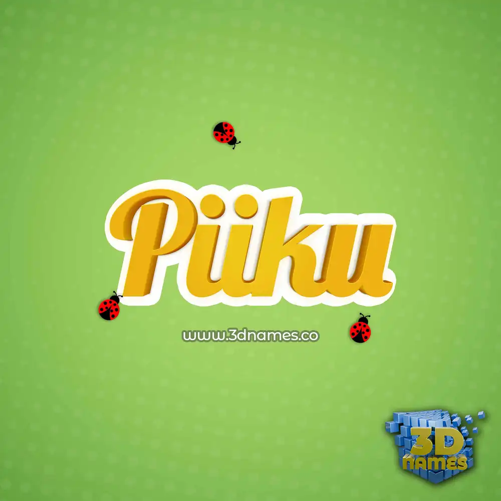 piiku in Ladybugs style - 3D name wallpaper