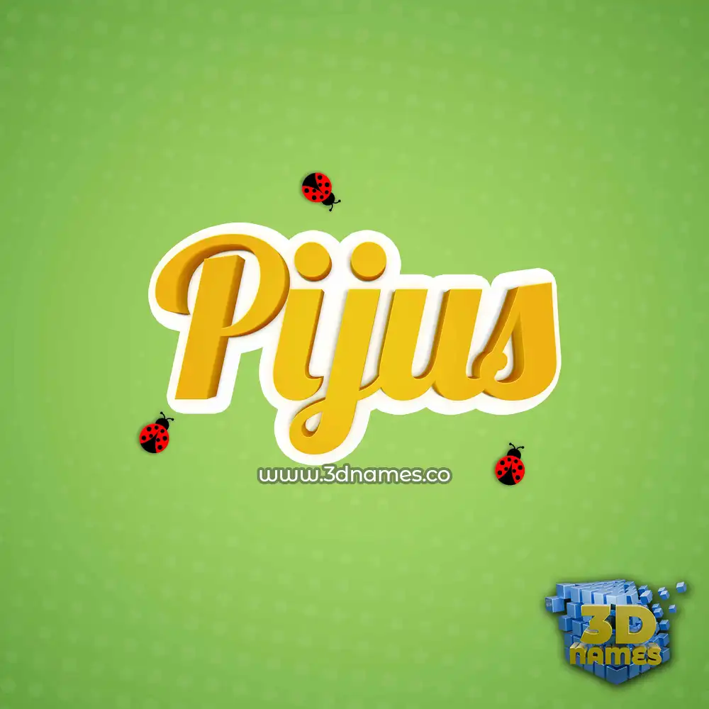 pijus in Ladybugs style - 3D name wallpaper