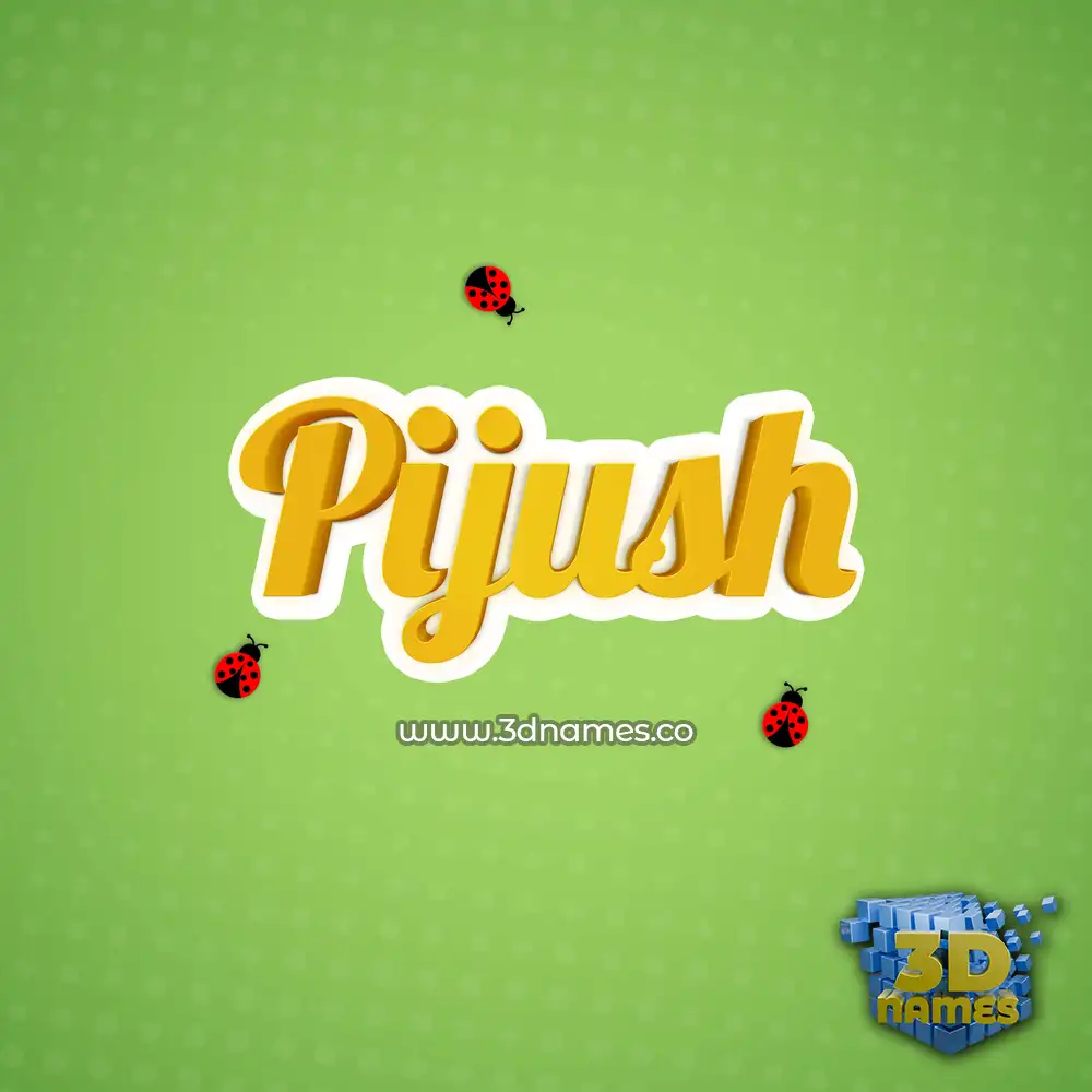 pijush in Ladybugs style - 3D name wallpaper