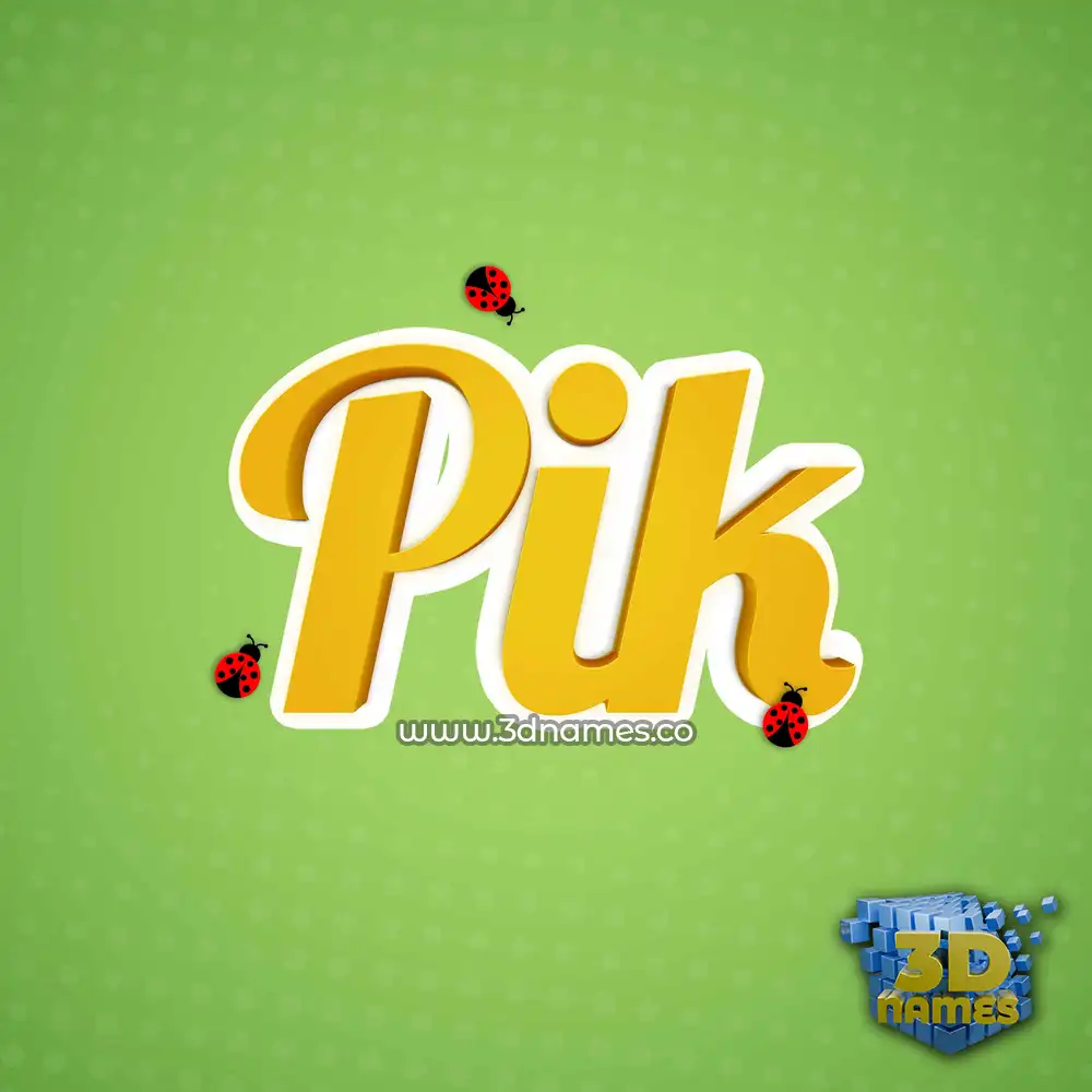 pik in Ladybugs style - 3D name wallpaper