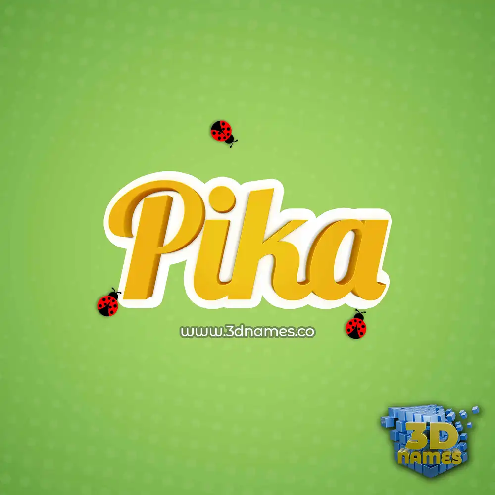 pika in Ladybugs style - 3D name wallpaper