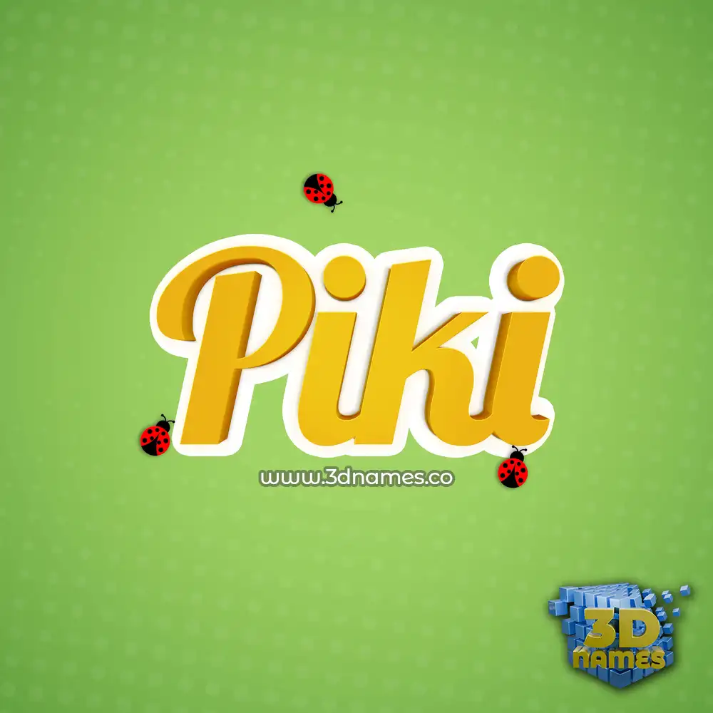 piki in Ladybugs style - 3D name wallpaper