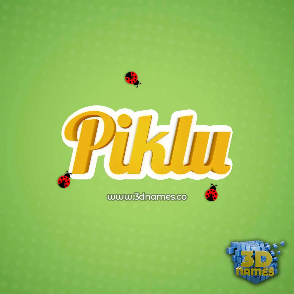 piklu in Ladybugs style - 3D name wallpaper