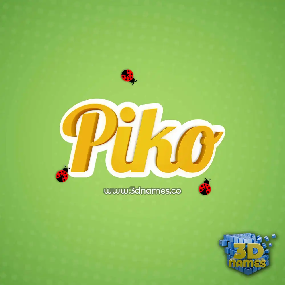piko in Ladybugs style - 3D name wallpaper