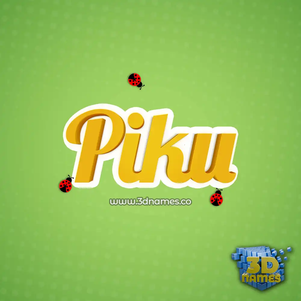 piku in Ladybugs style - 3D name wallpaper