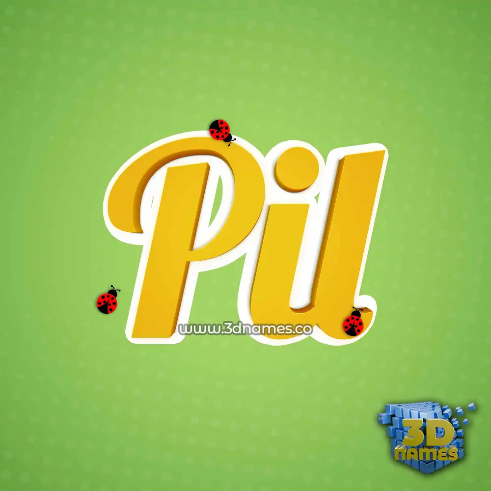 pil in Ladybugs style - 3D name wallpaper