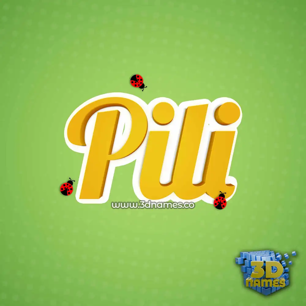 pili in Ladybugs style - 3D name wallpaper