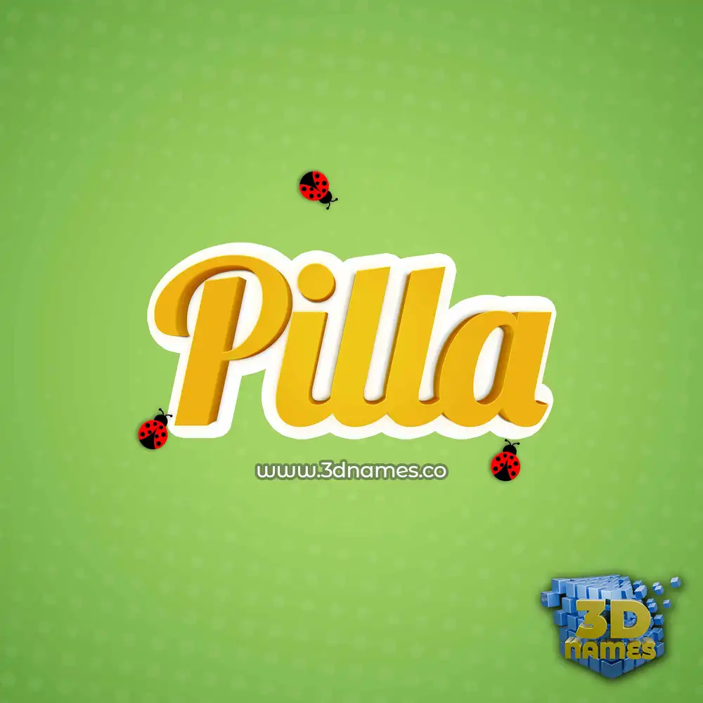 pilla in Ladybugs style - 3D name wallpaper