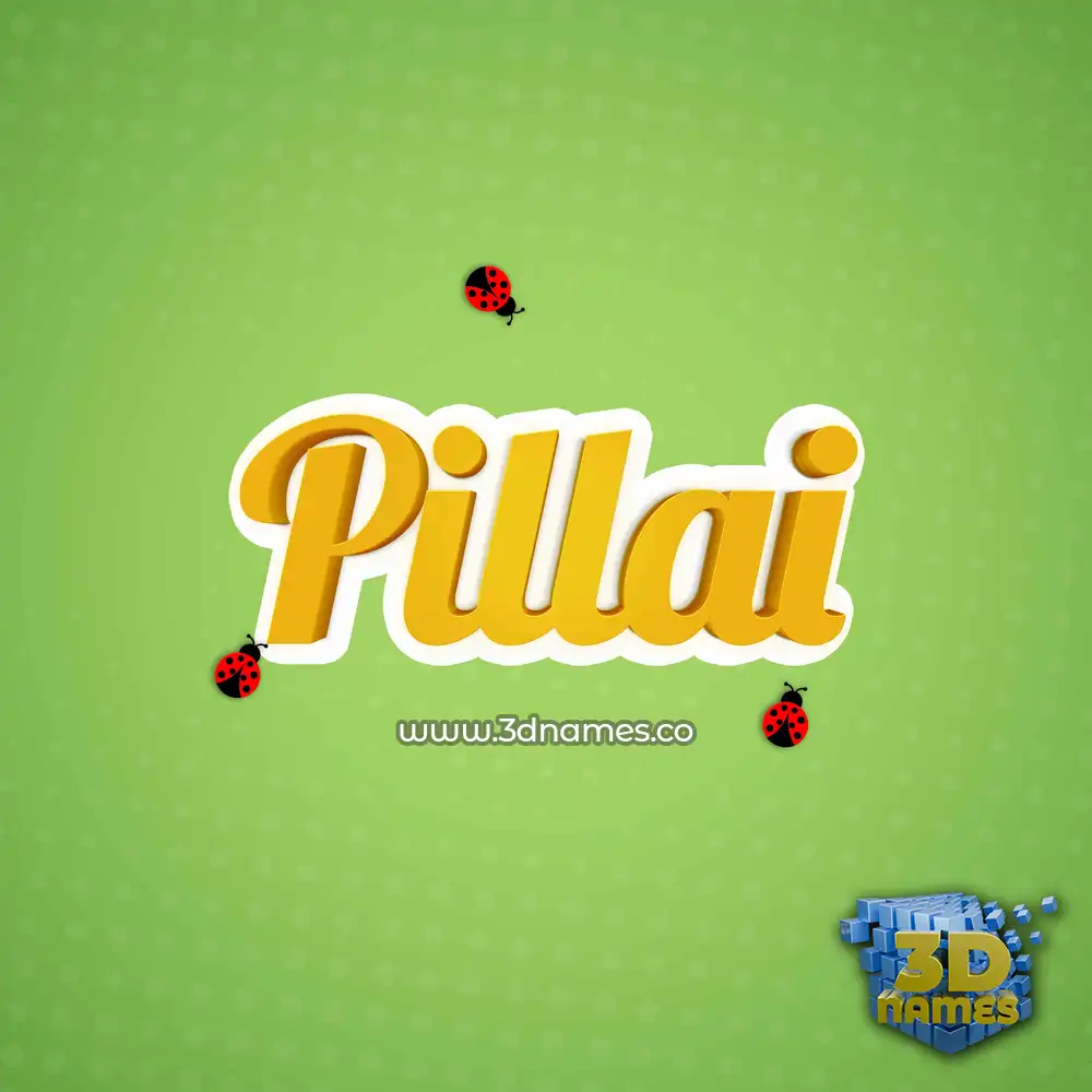 pillai in Ladybugs style - 3D name wallpaper