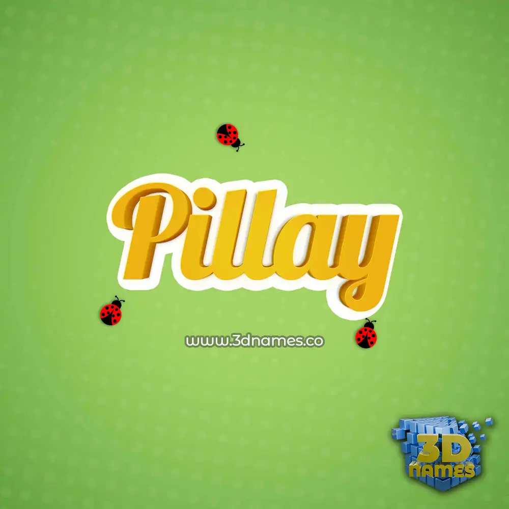 pillay in Ladybugs style - 3D name wallpaper