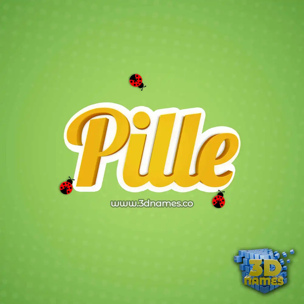 pille in Ladybugs style - 3D name wallpaper