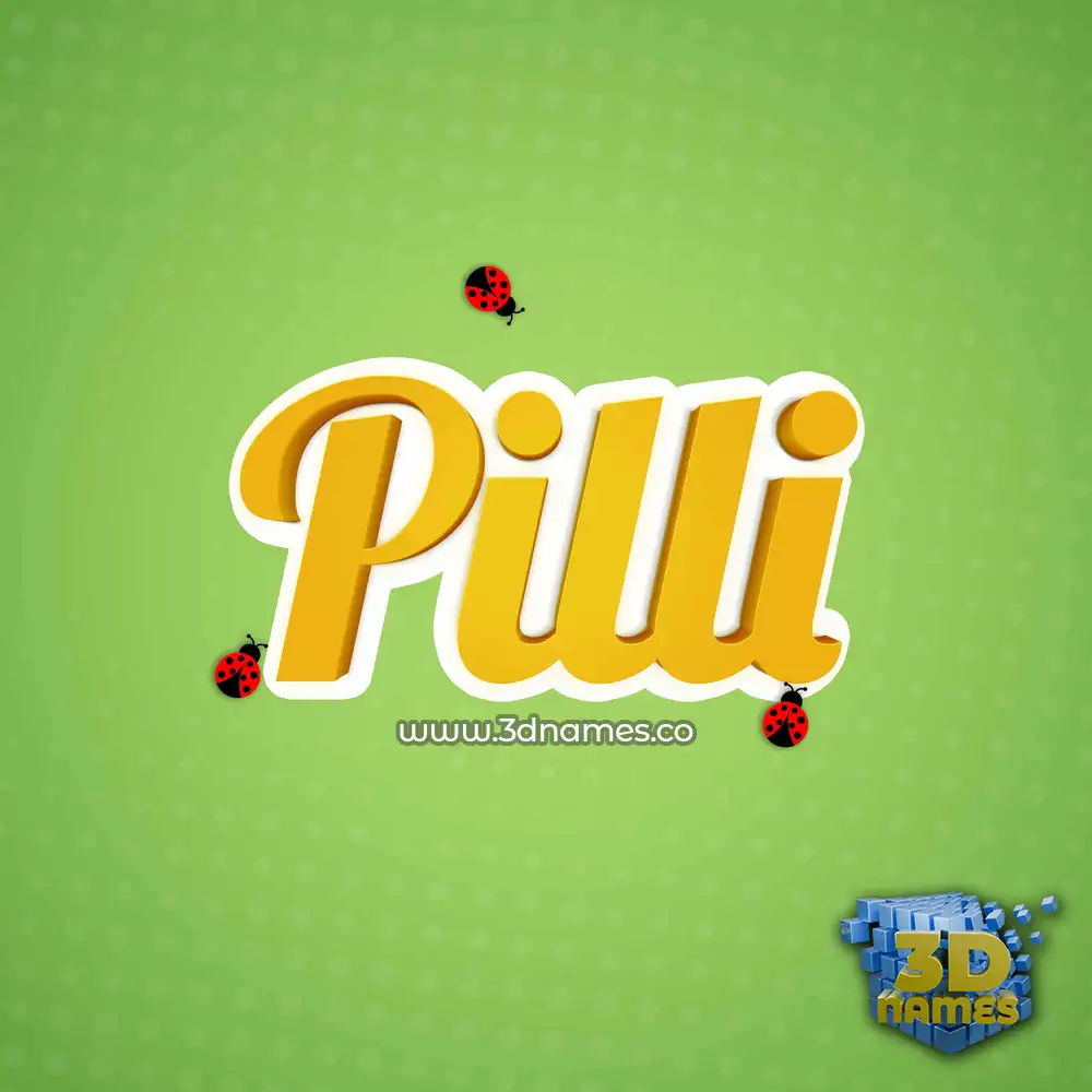 pilli in Ladybugs style - 3D name wallpaper