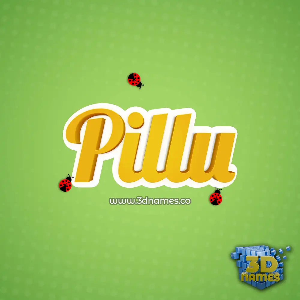pillu in Ladybugs style - 3D name wallpaper