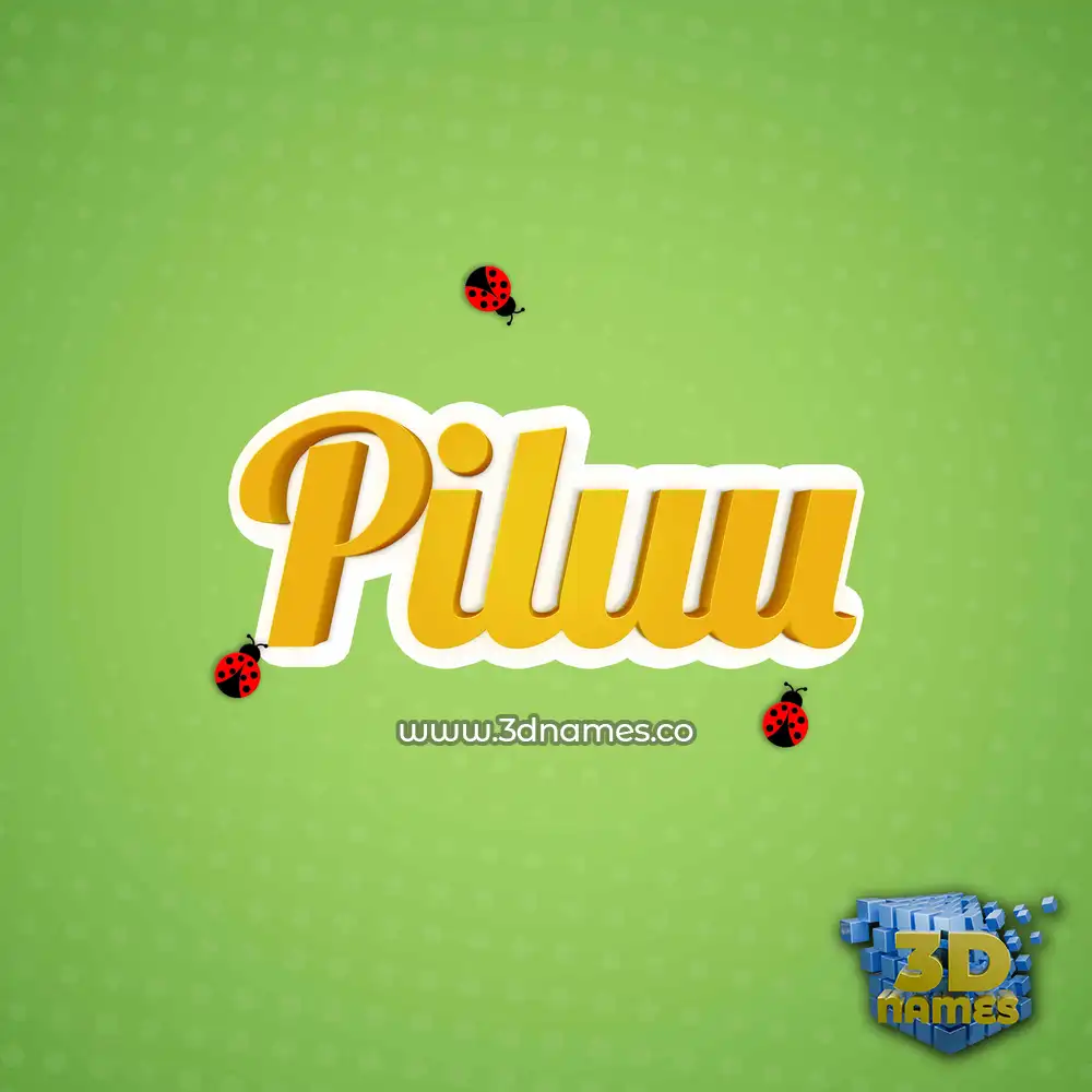 piluu in Ladybugs style - 3D name wallpaper