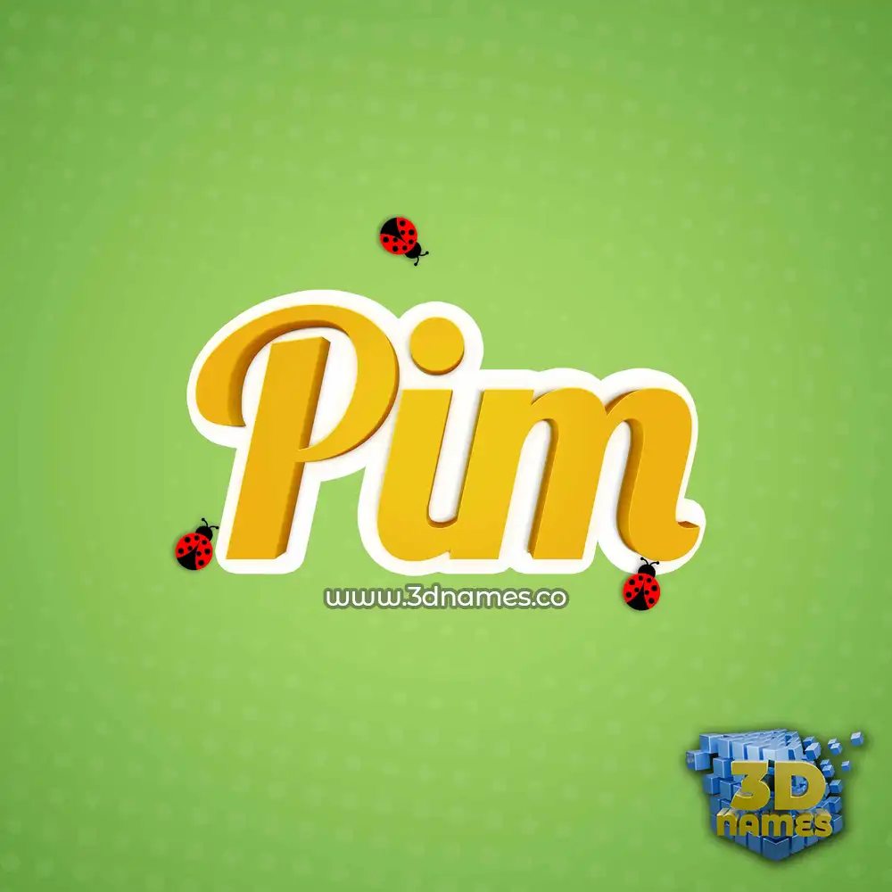 pim in Ladybugs style - 3D name wallpaper