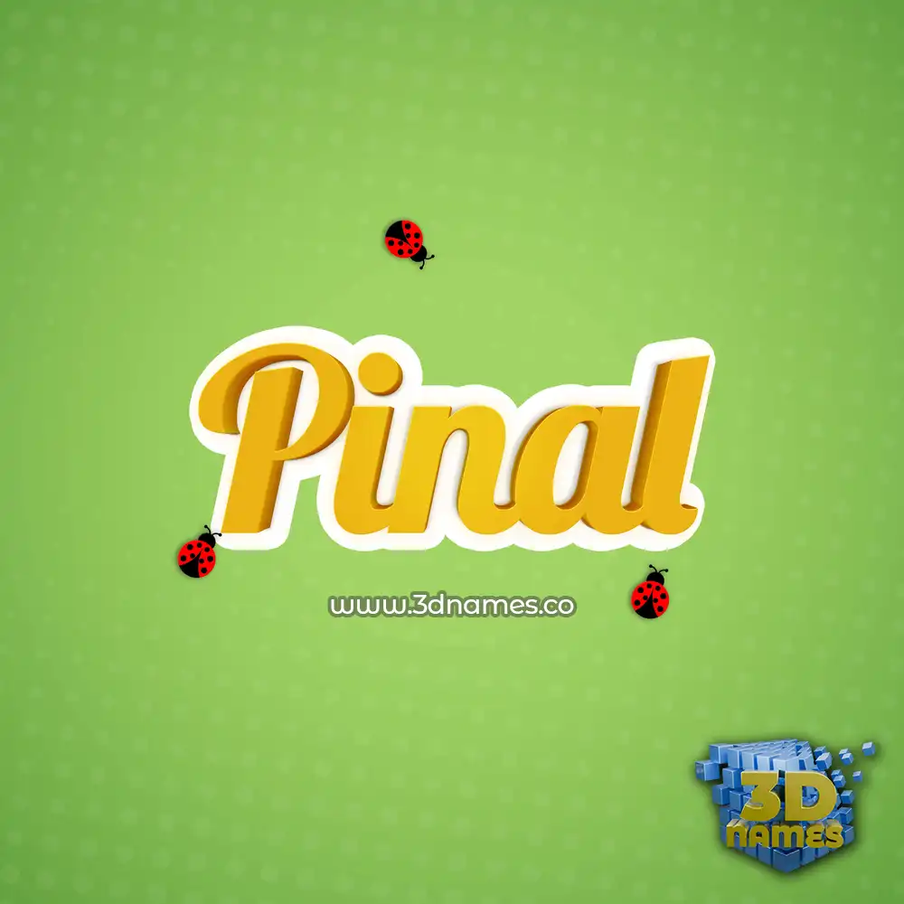 pinal in Ladybugs style - 3D name wallpaper