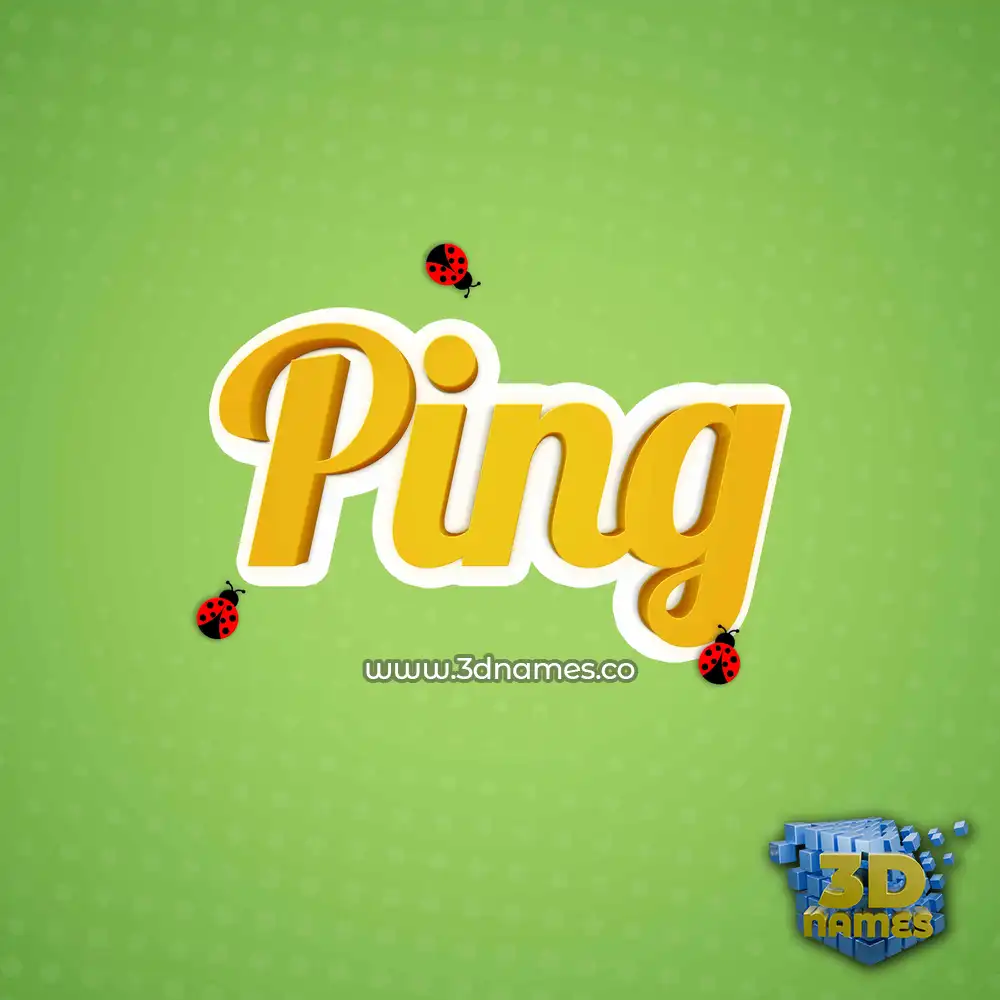 ping in Ladybugs style - 3D name wallpaper