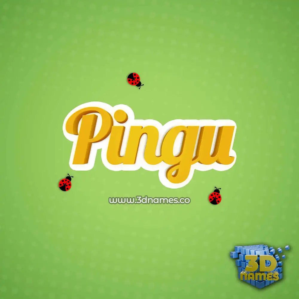 pingu in Ladybugs style - 3D name wallpaper