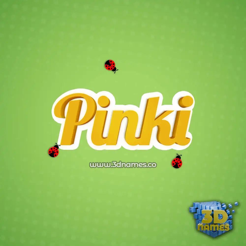 pinki in Ladybugs style - 3D name wallpaper