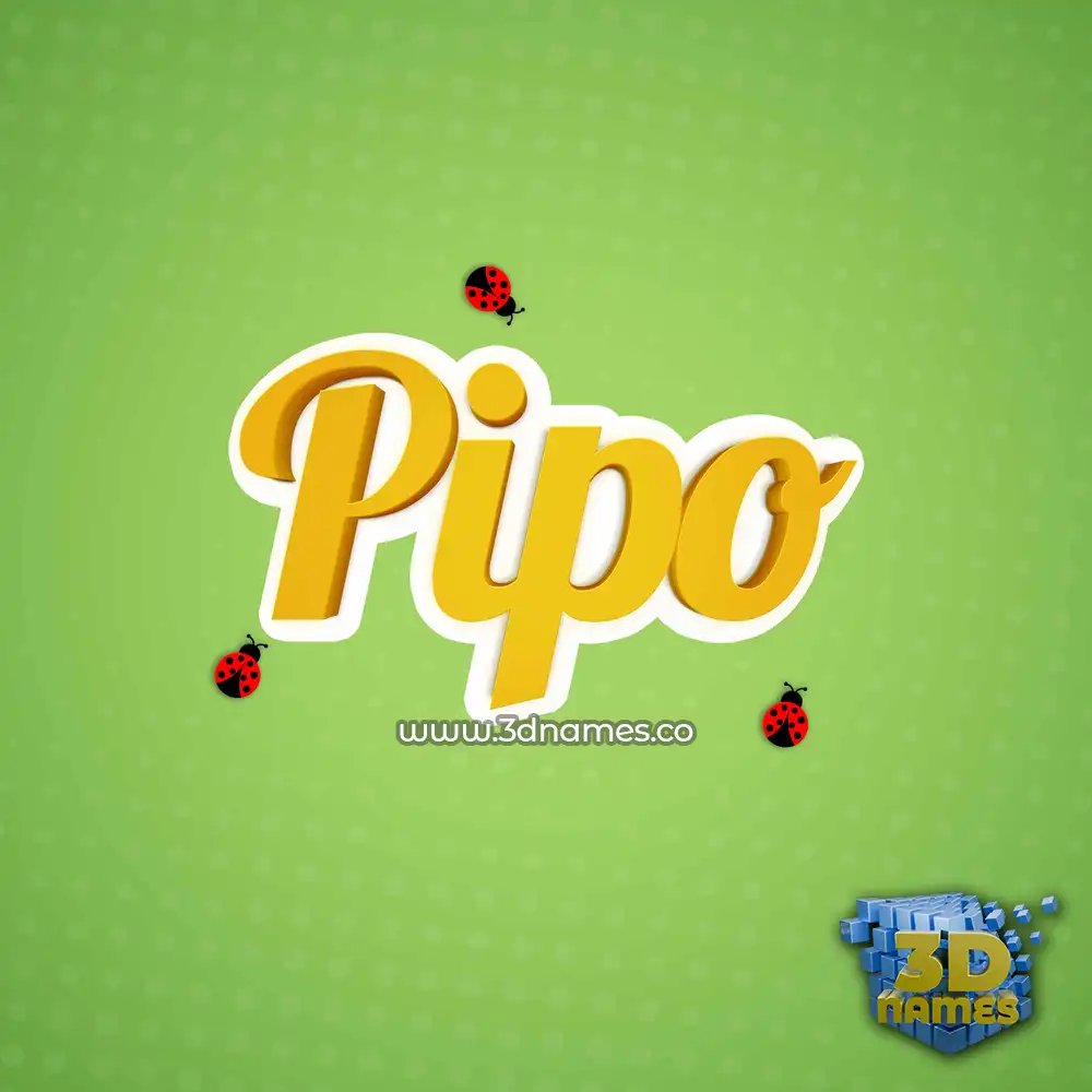pipo in Ladybugs style - 3D name wallpaper