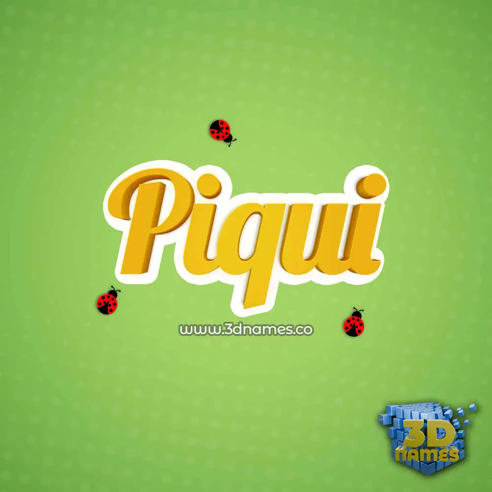 piqui in Ladybugs style - 3D name wallpaper