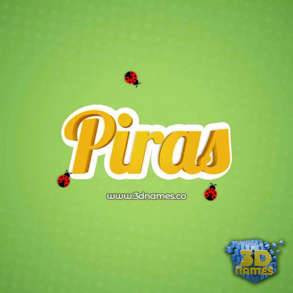 piras in Ladybugs style - 3D name wallpaper