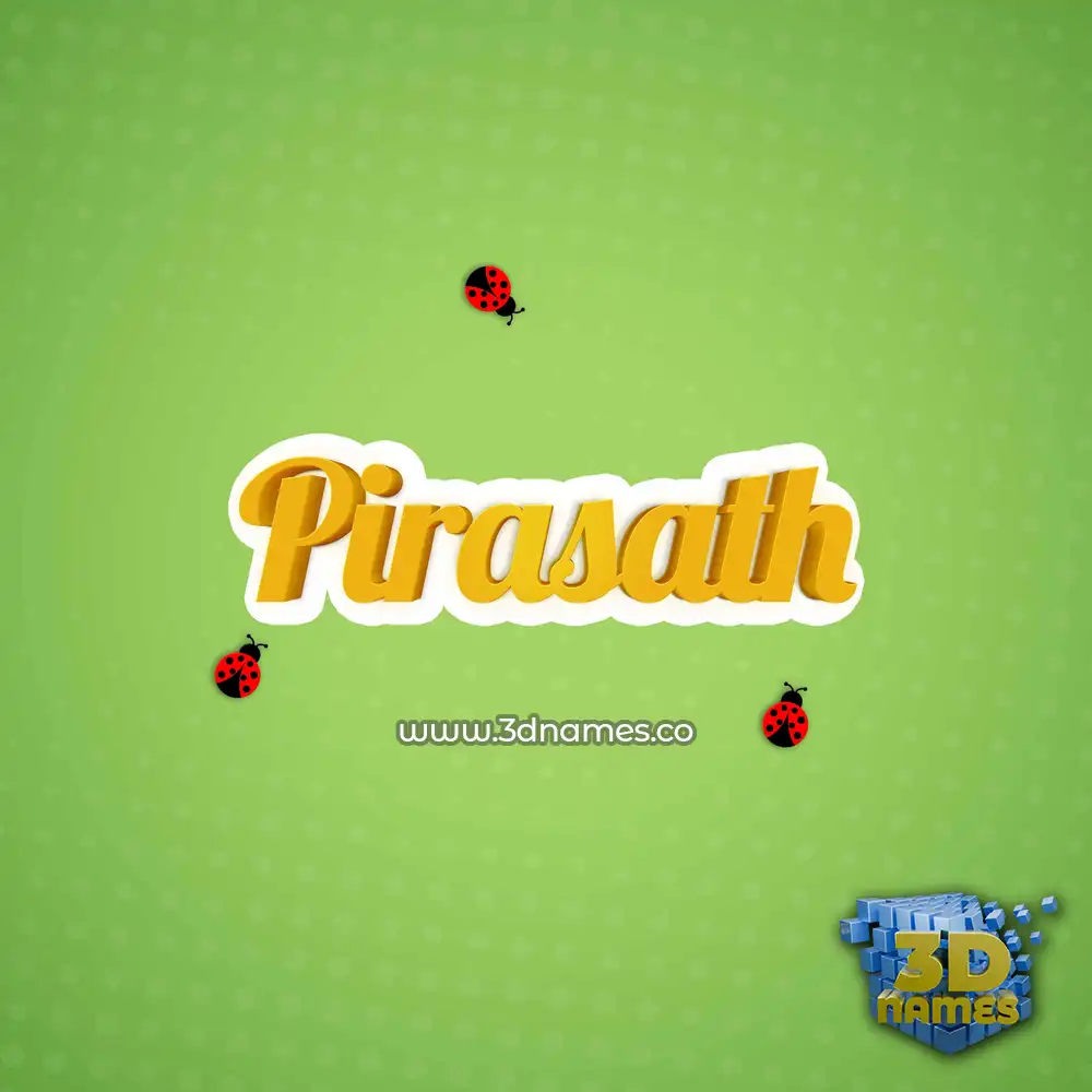 pirasath in Ladybugs style - 3D name wallpaper