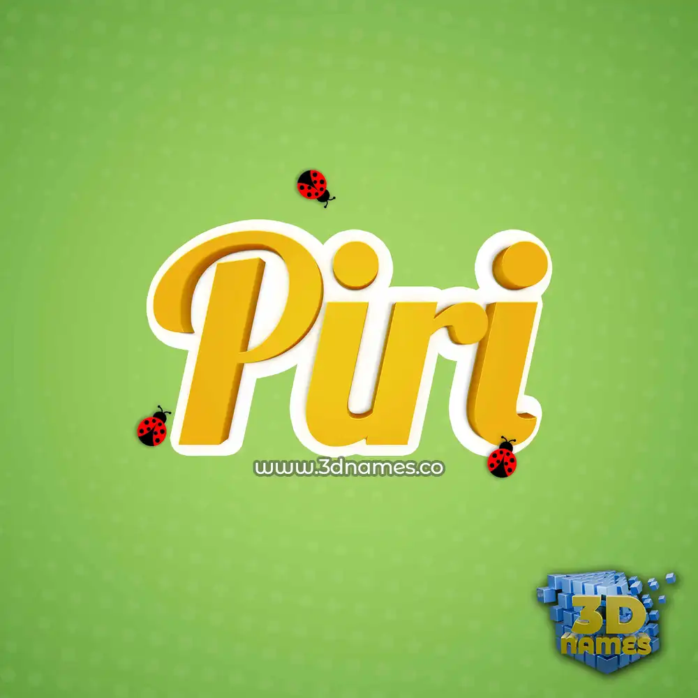 piri in Ladybugs style - 3D name wallpaper