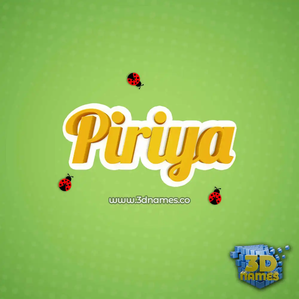 piriya in Ladybugs style - 3D name wallpaper