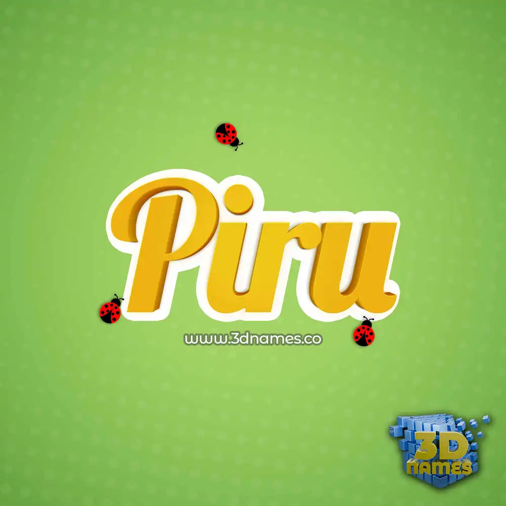 piru in Ladybugs style - 3D name wallpaper