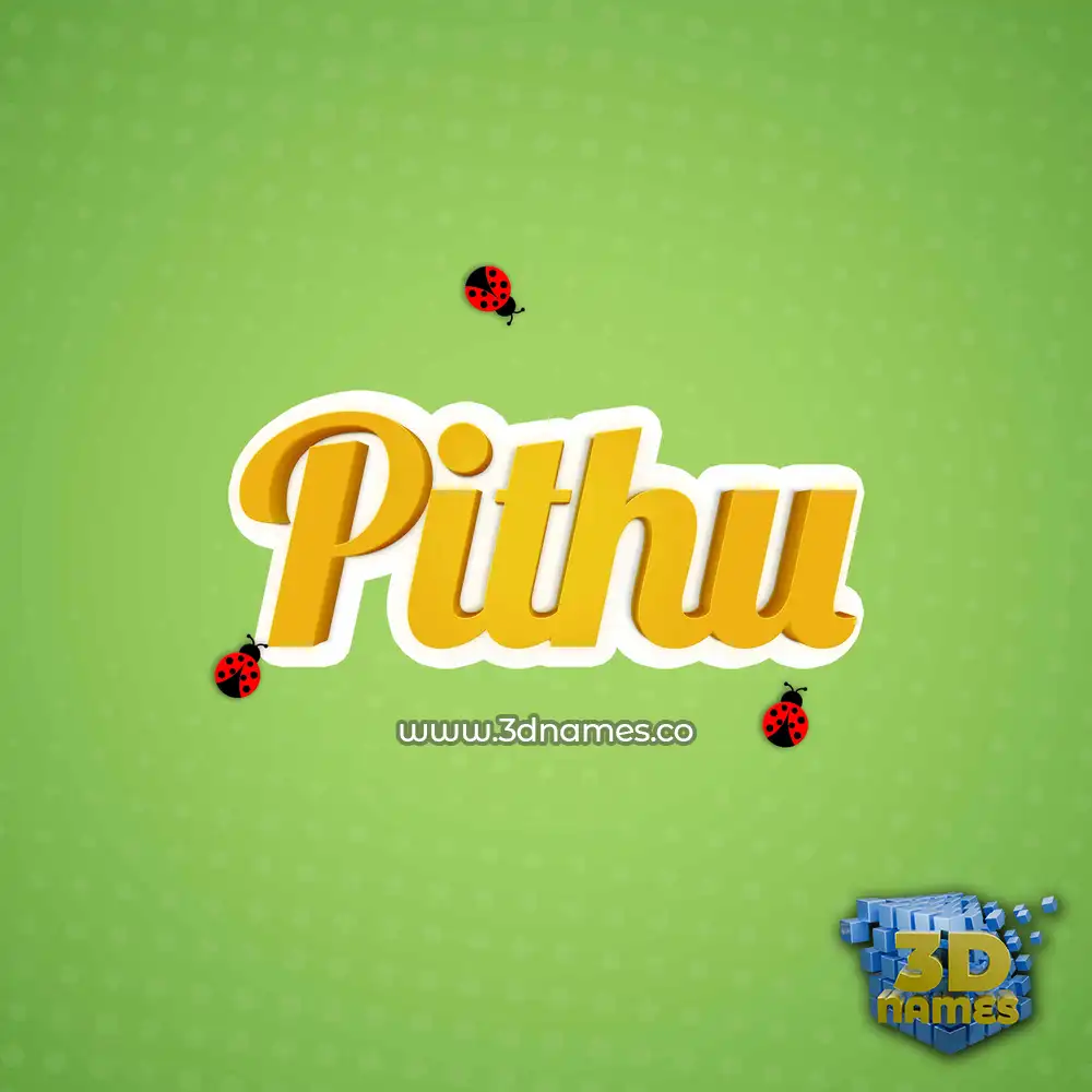 pithu in Ladybugs style - 3D name wallpaper