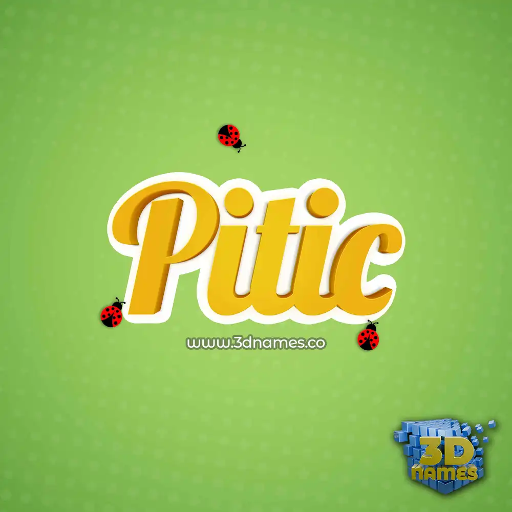 pitic in Ladybugs style - 3D name wallpaper