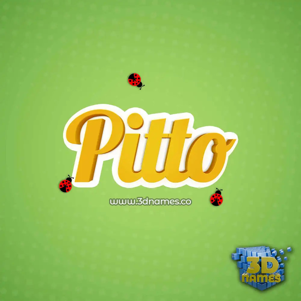 pitto in Ladybugs style - 3D name wallpaper