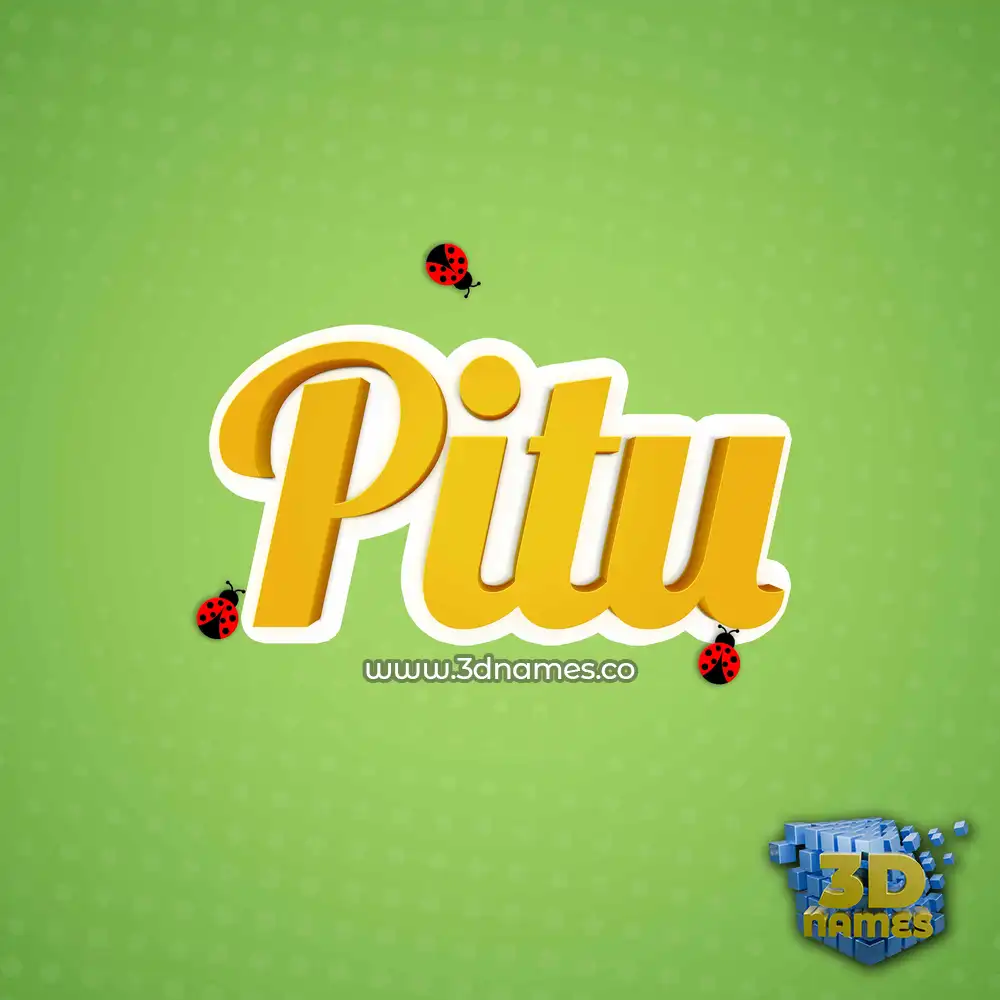 pitu in Ladybugs style - 3D name wallpaper