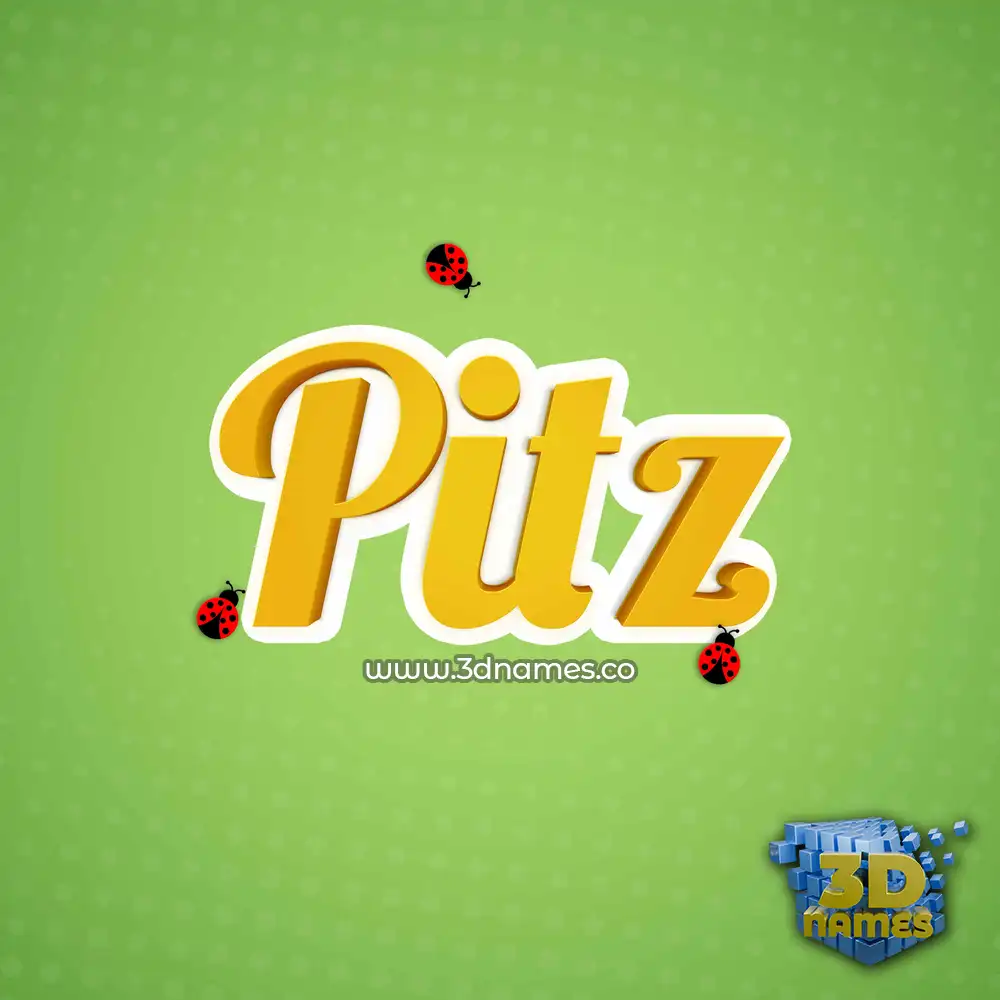 pitz in Ladybugs style - 3D name wallpaper