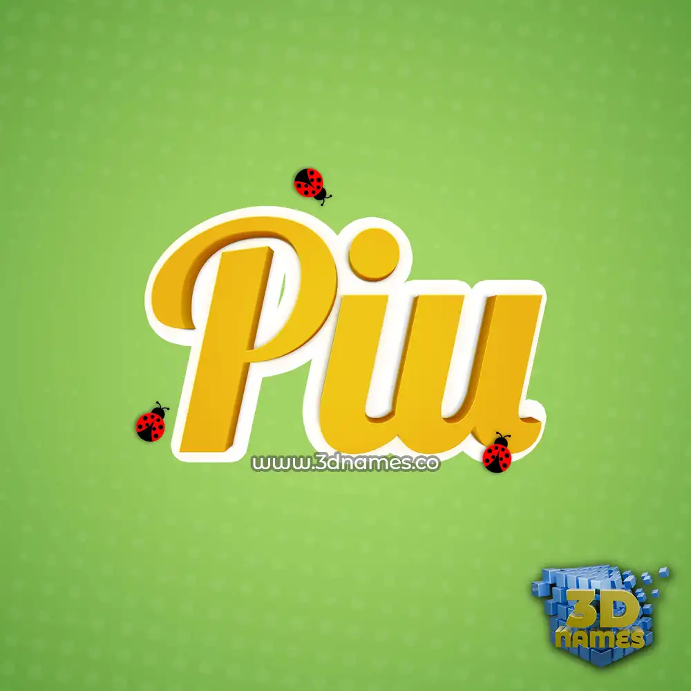 piu in Ladybugs style - 3D name wallpaper