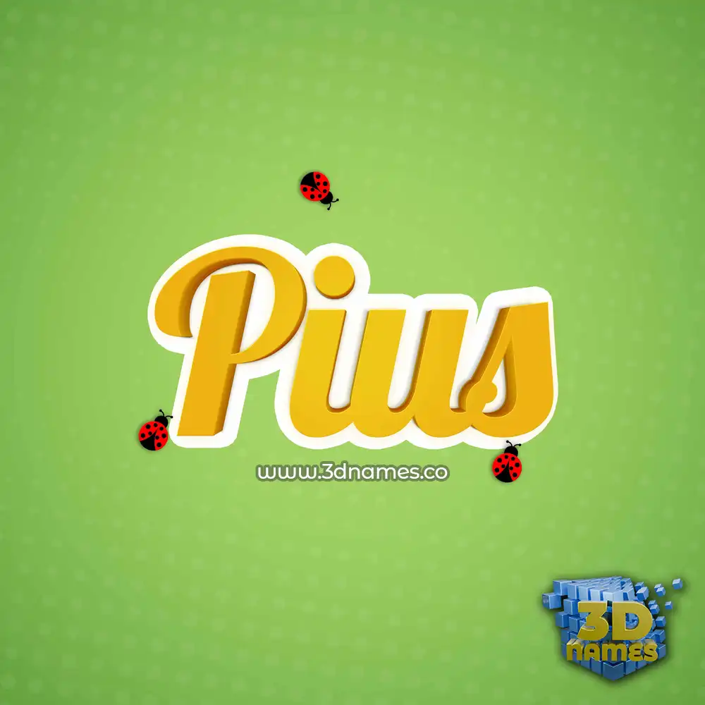 pius in Ladybugs style - 3D name wallpaper