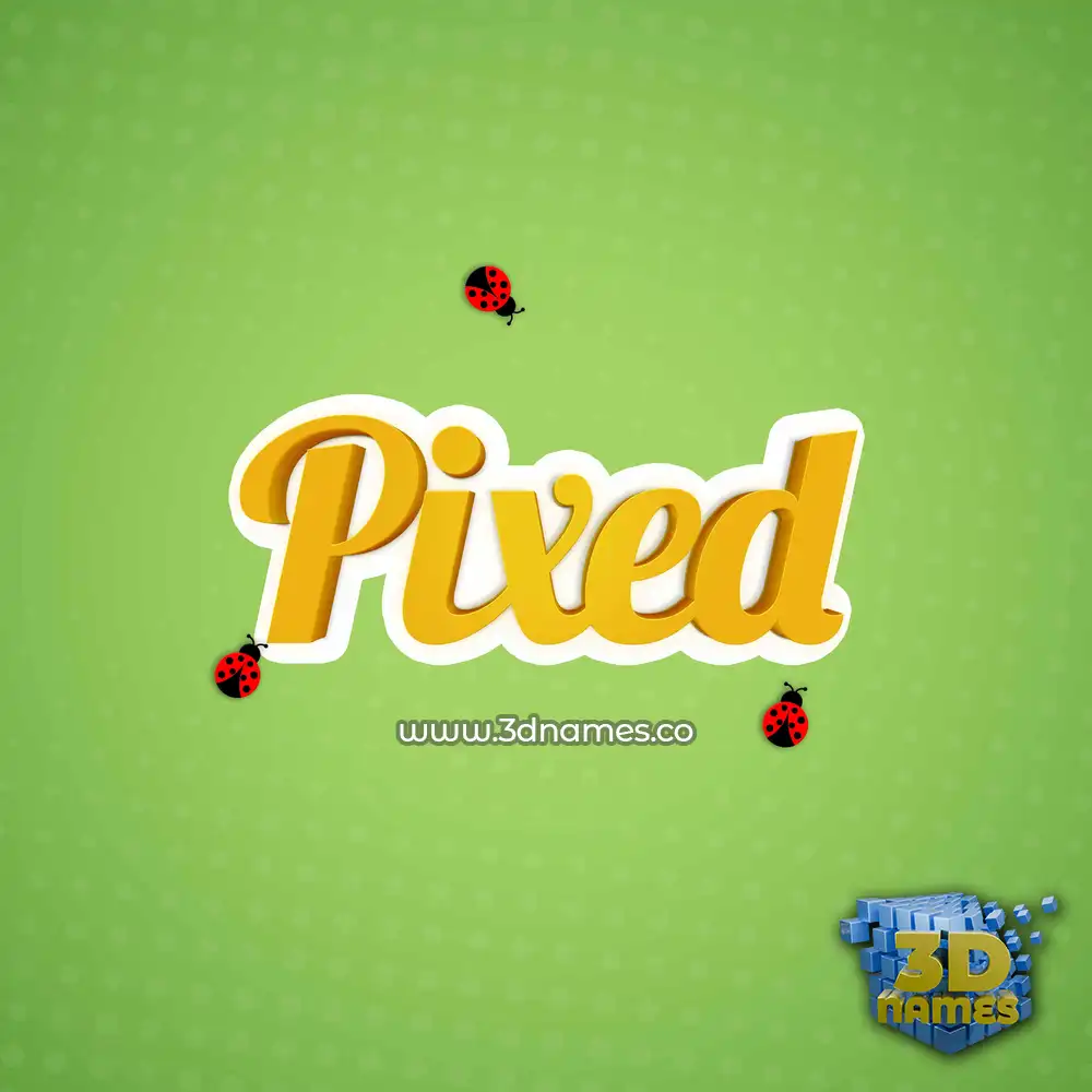 pixed in Ladybugs style - 3D name wallpaper