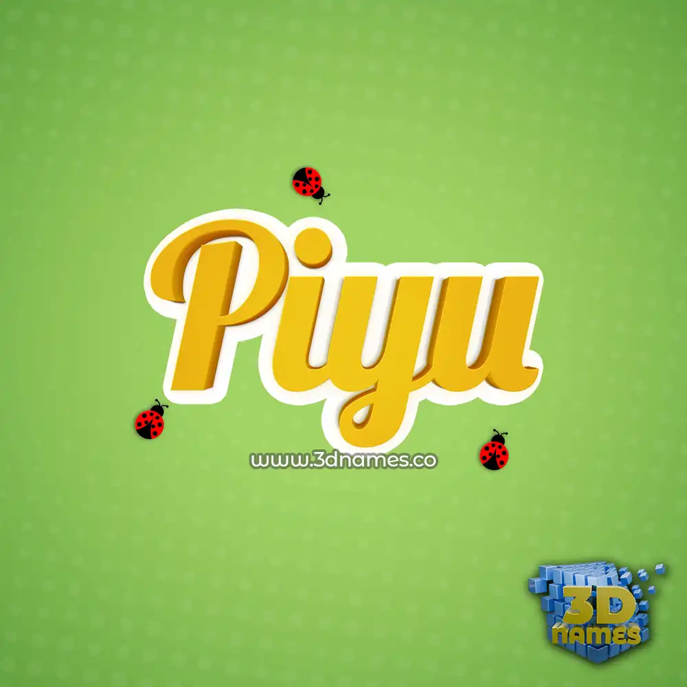 piyu in Ladybugs style - 3D name wallpaper