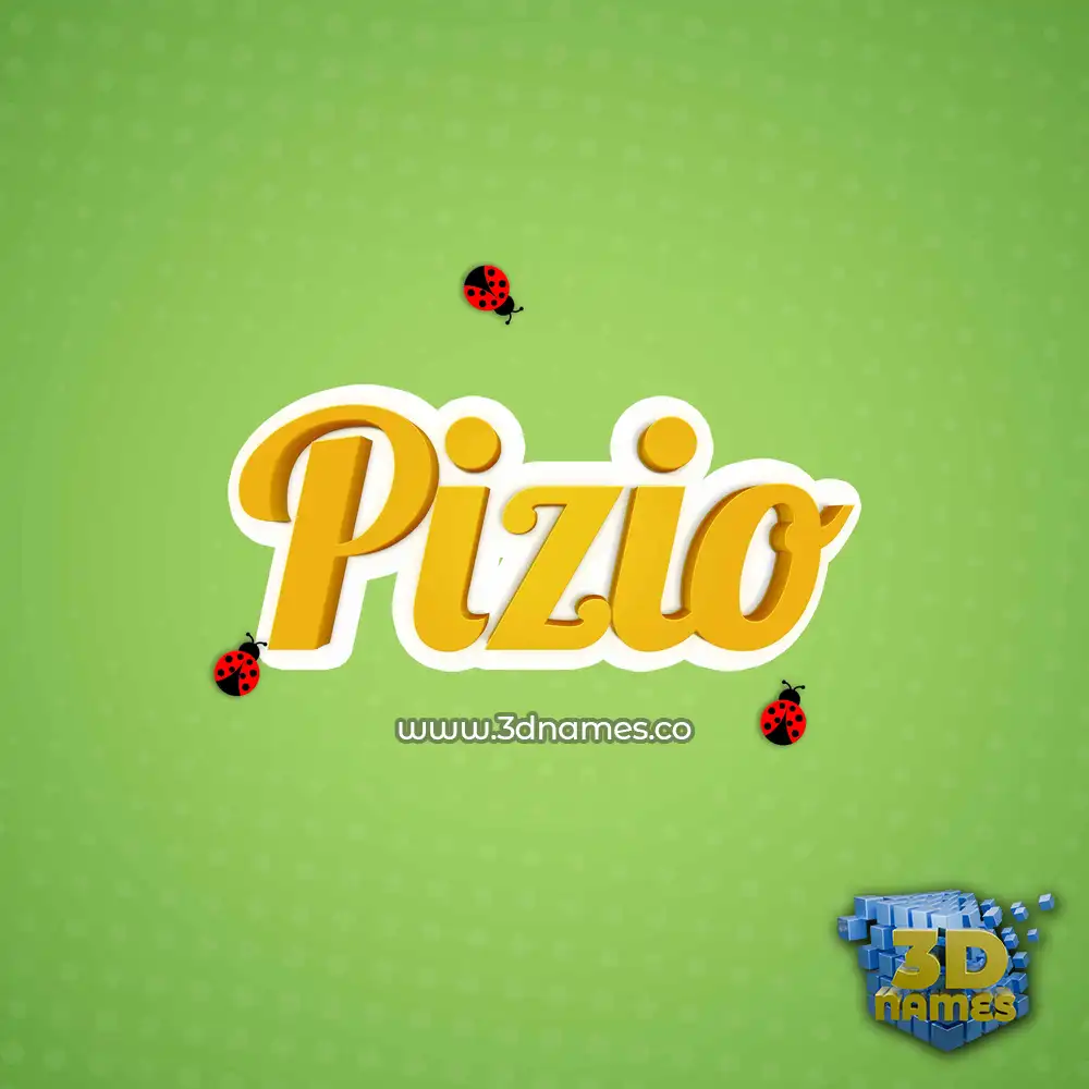 pizio in Ladybugs style - 3D name wallpaper