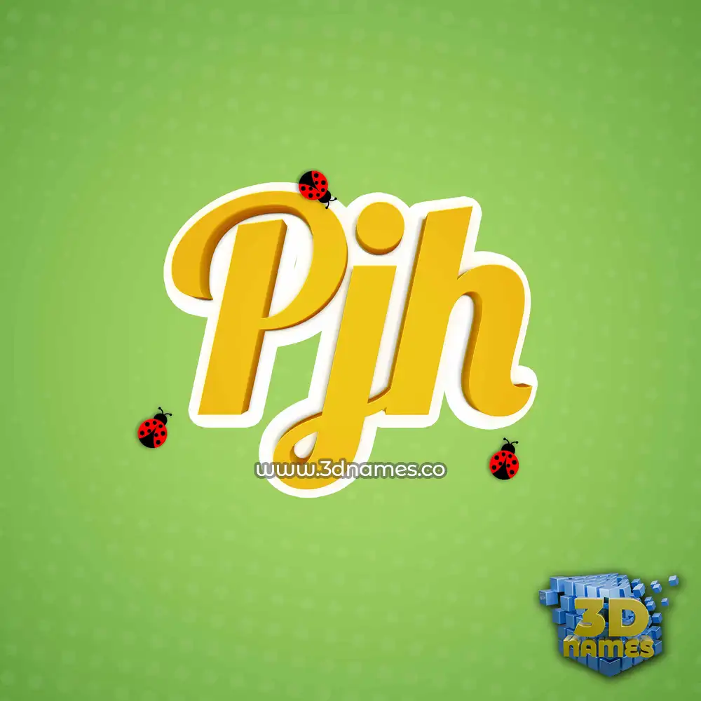 pjh in Ladybugs style - 3D name wallpaper