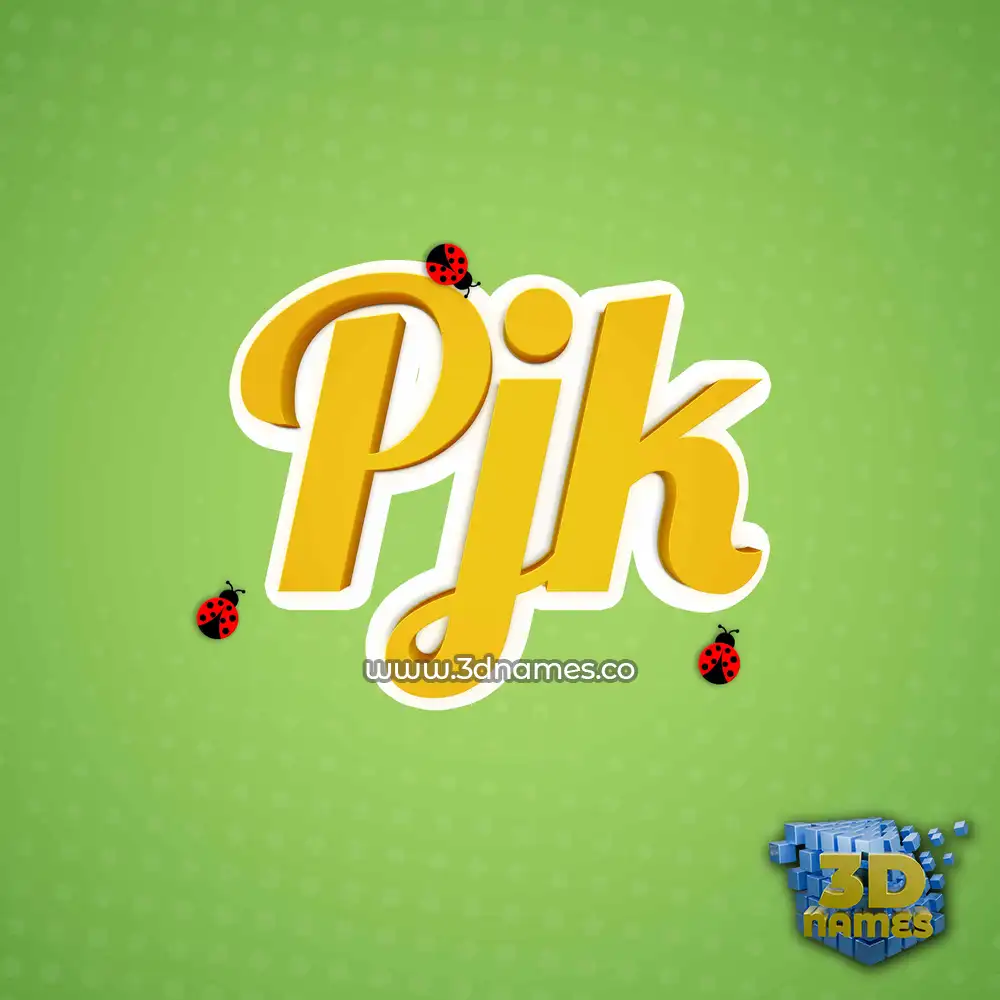 pjk in Ladybugs style - 3D name wallpaper