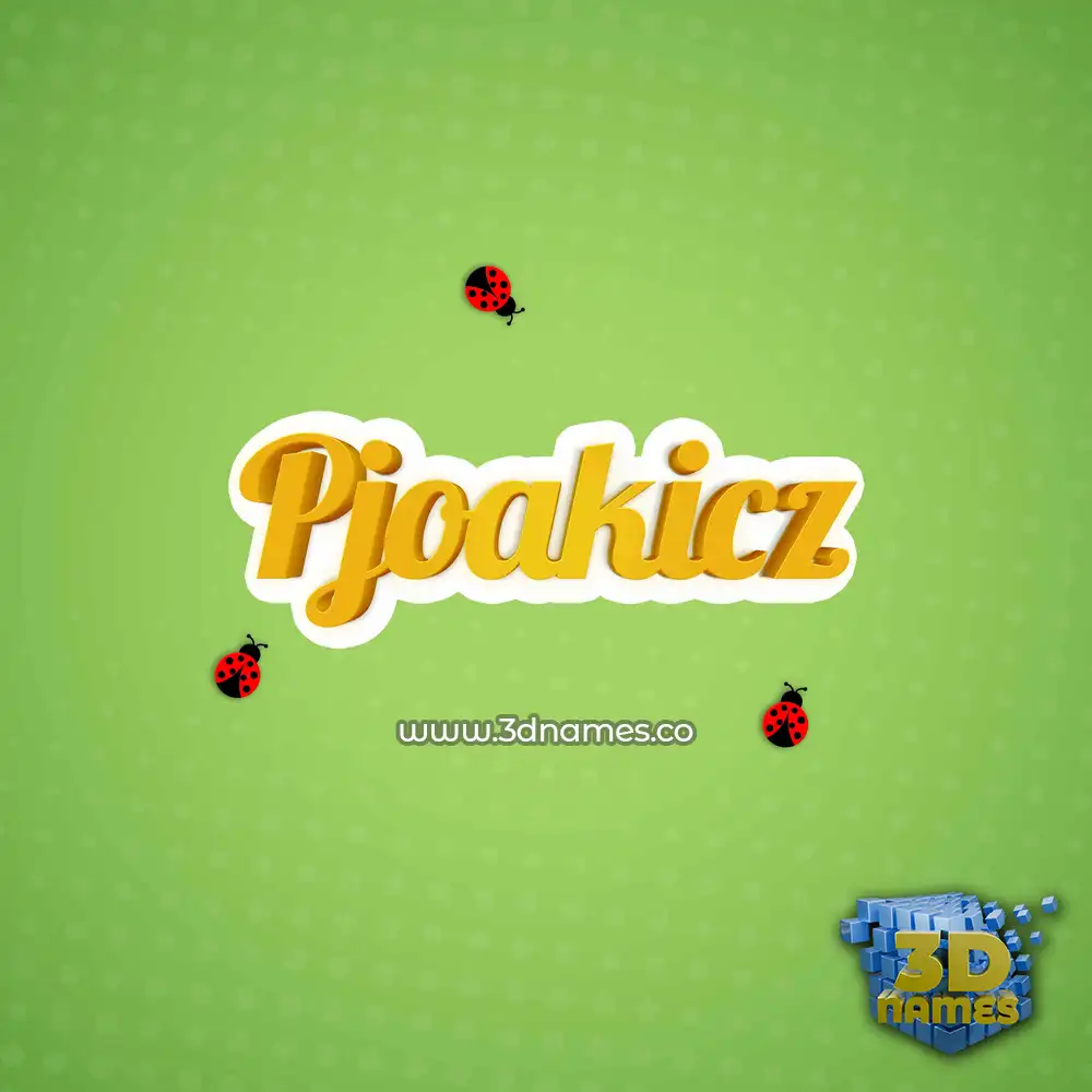 pjoakicz in Ladybugs style - 3D name wallpaper